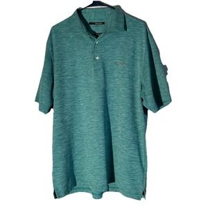 Greg Norman Teal Green Golf Polo Short Sleeve Collared Shirt Men's Sz XL